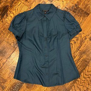 ❌SOLD❌ Banana Republic Teal Silk Button Up Blouse